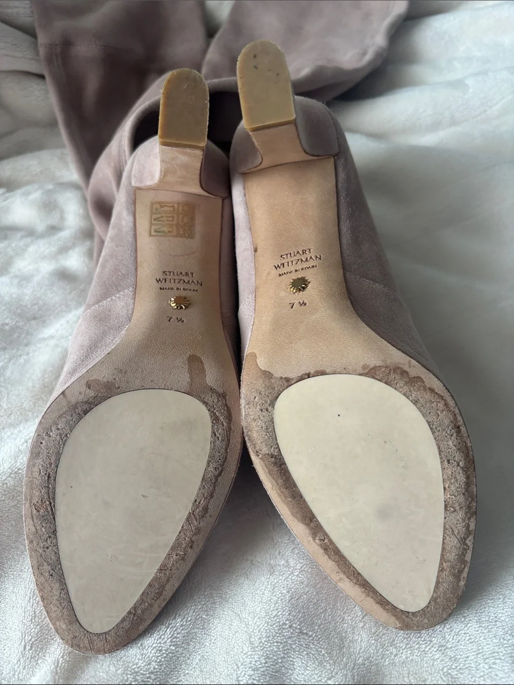 Stuart Weitzman Over-the-Knee Suede Boots in Mauve